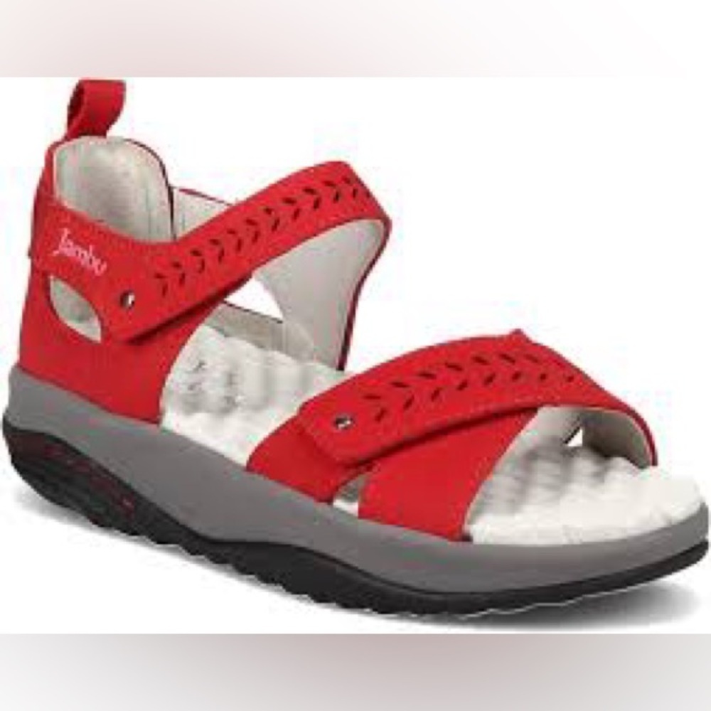 Jambu Sedona red‎ leather adjustable sandals size 6.5